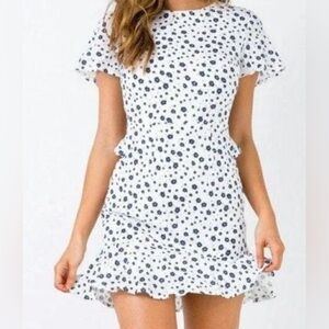 Princess polly white and navy floral dress size 4